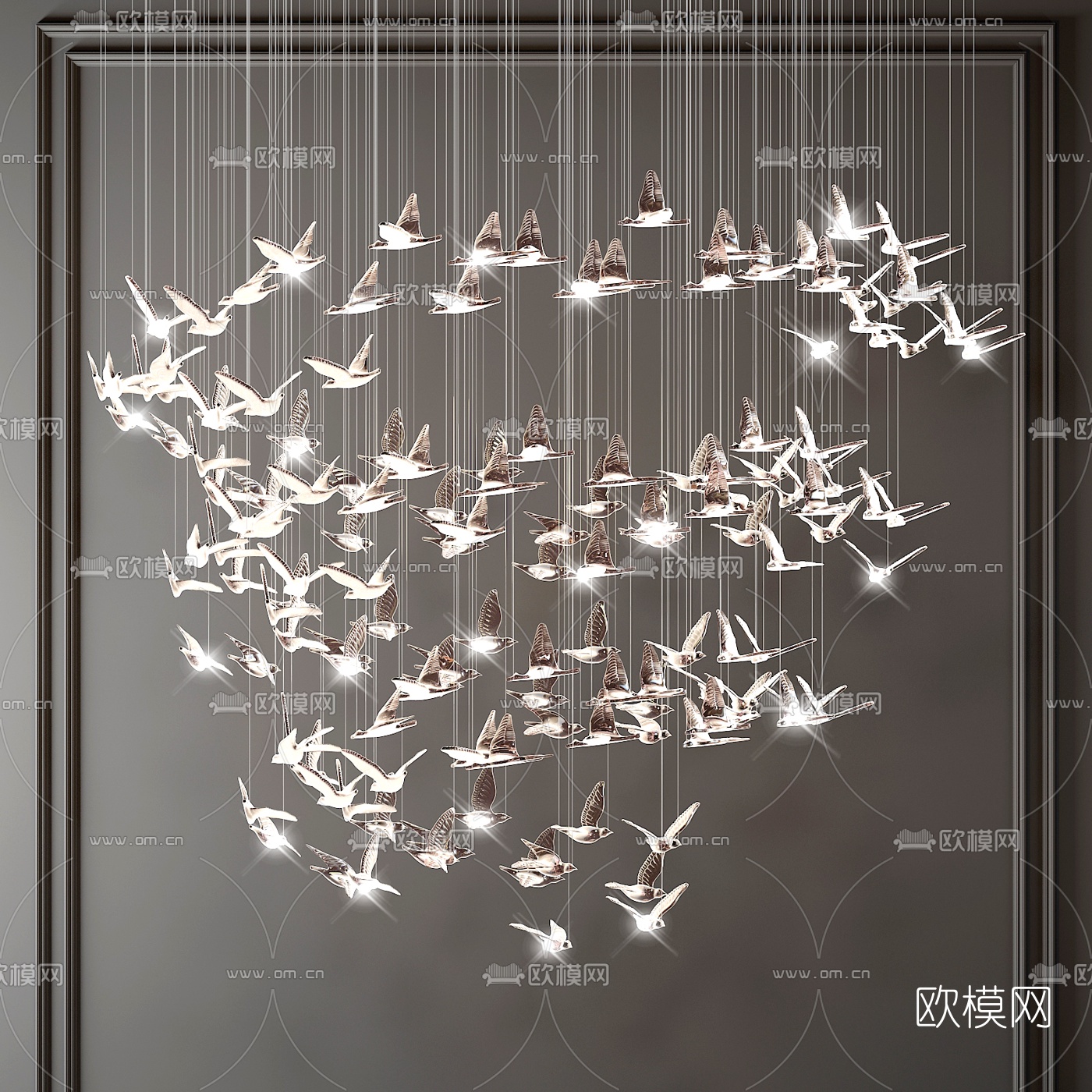 现代装饰水晶灯3d模型