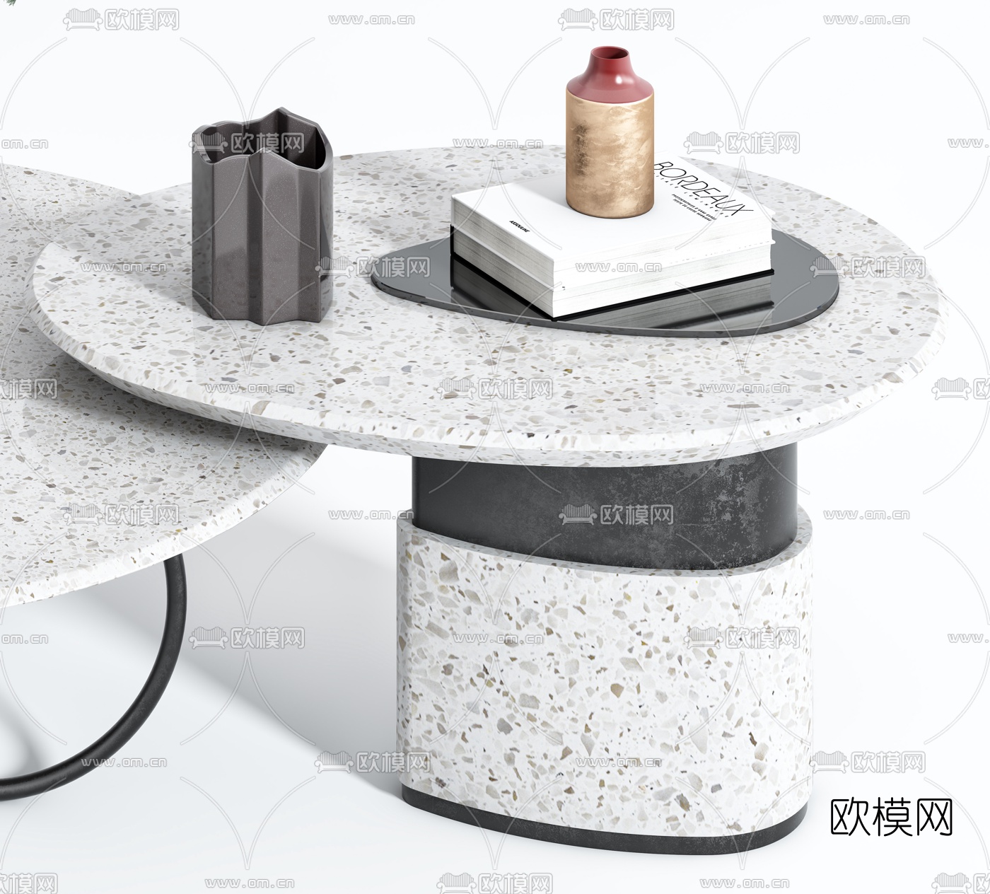 现代大理石茶几3d模型