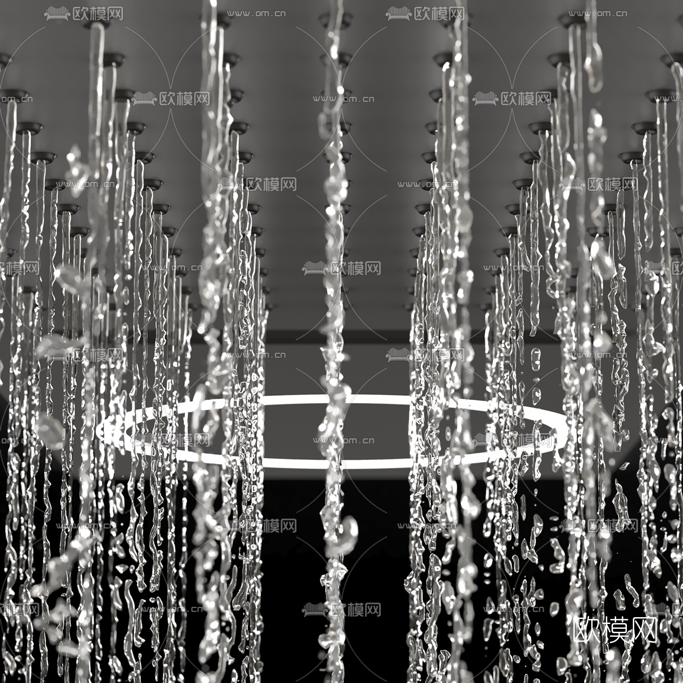 现代不锈钢淋浴花洒喷头3d模型下载（渲染图3）