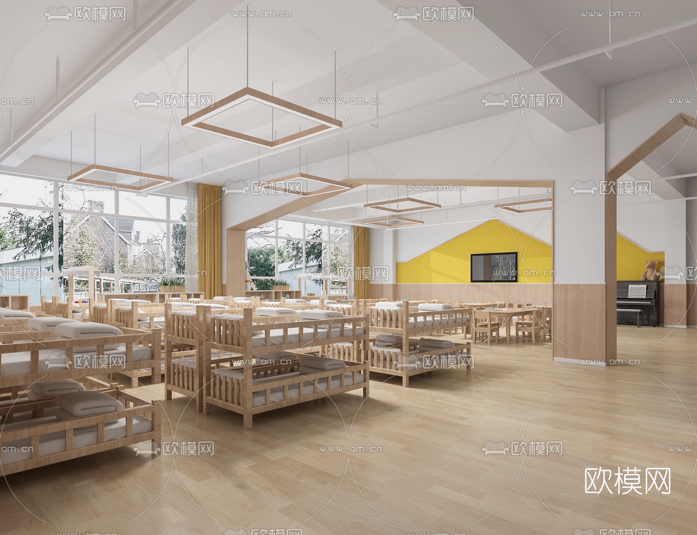 北欧幼儿园教室卫生间3d模型下载（渲染图2）