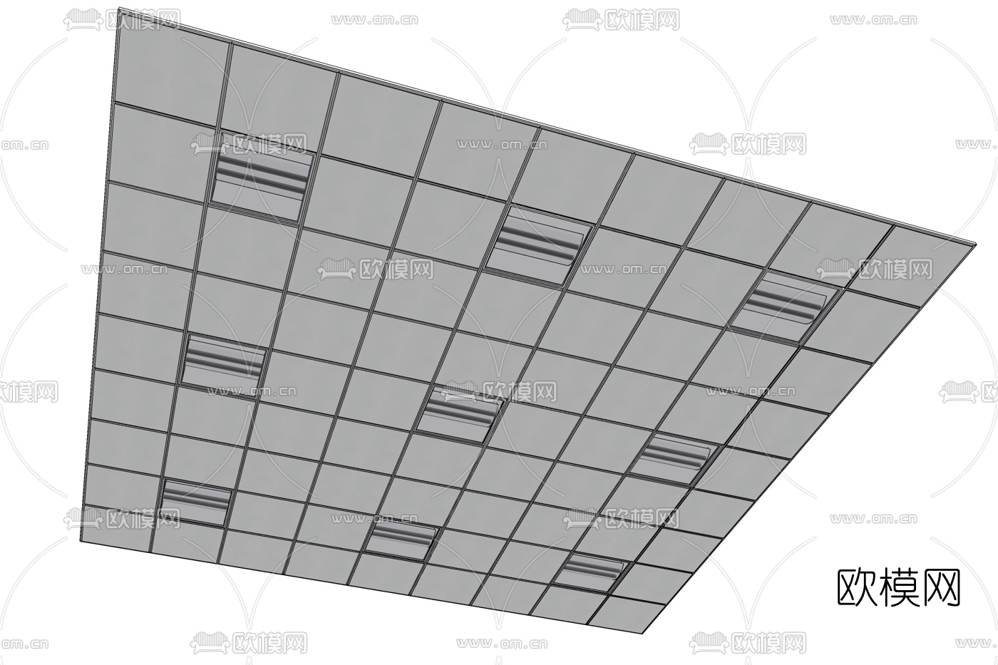 现代天花吊顶免费su模型下载