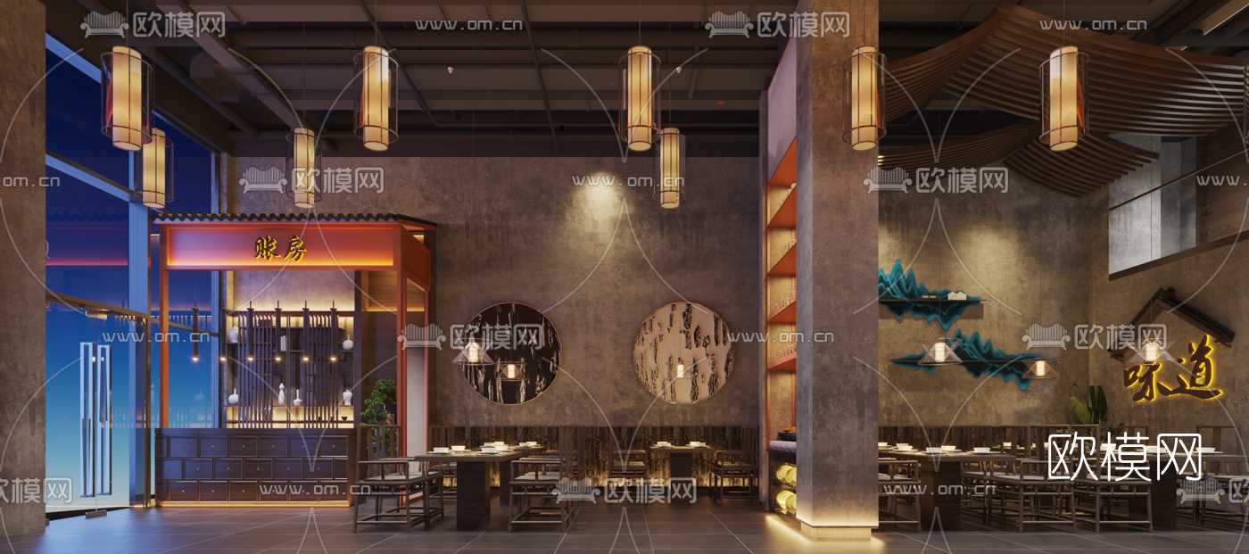 新中式火锅店3d模型