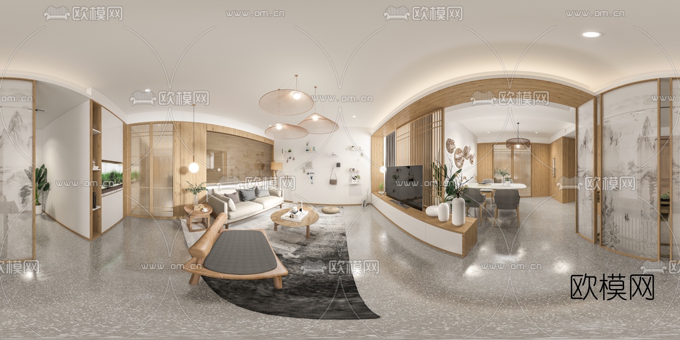 日式客餐厅vr全景3d模型