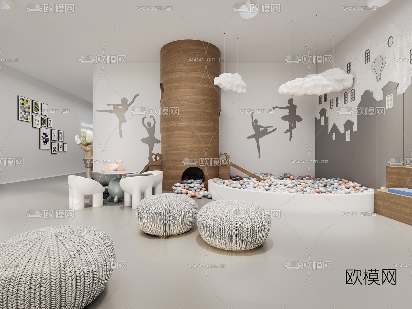 现代舞蹈培训学校3d模型