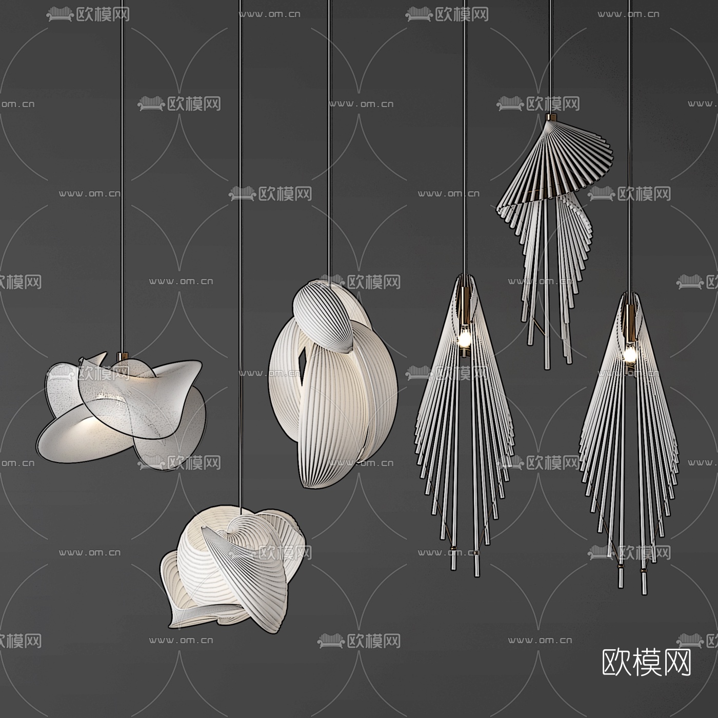 现代轻奢吊灯su模型下载（渲染图1）
