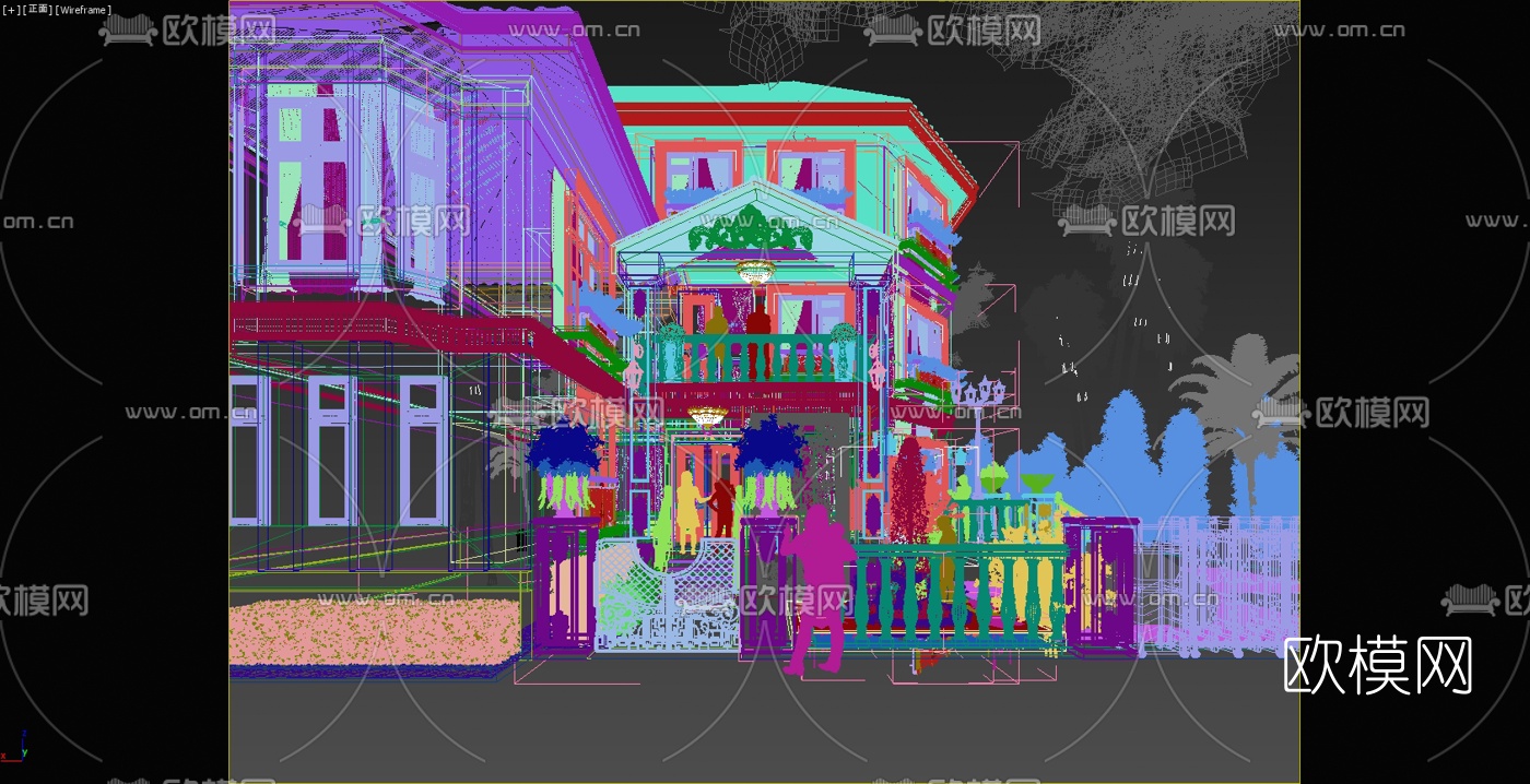 欧式别墅外观3d模型