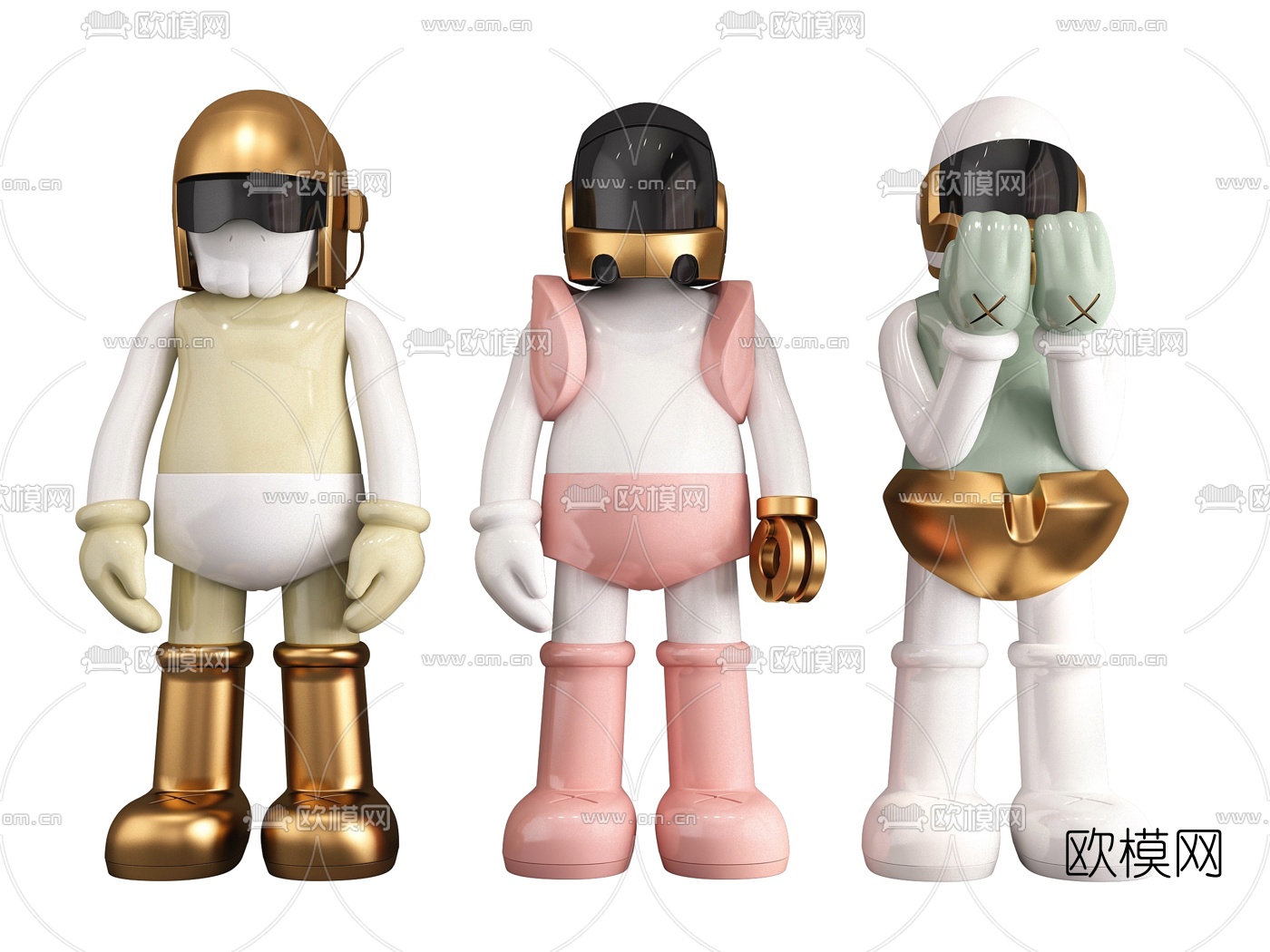 现代kaws公仔雕塑3d模型