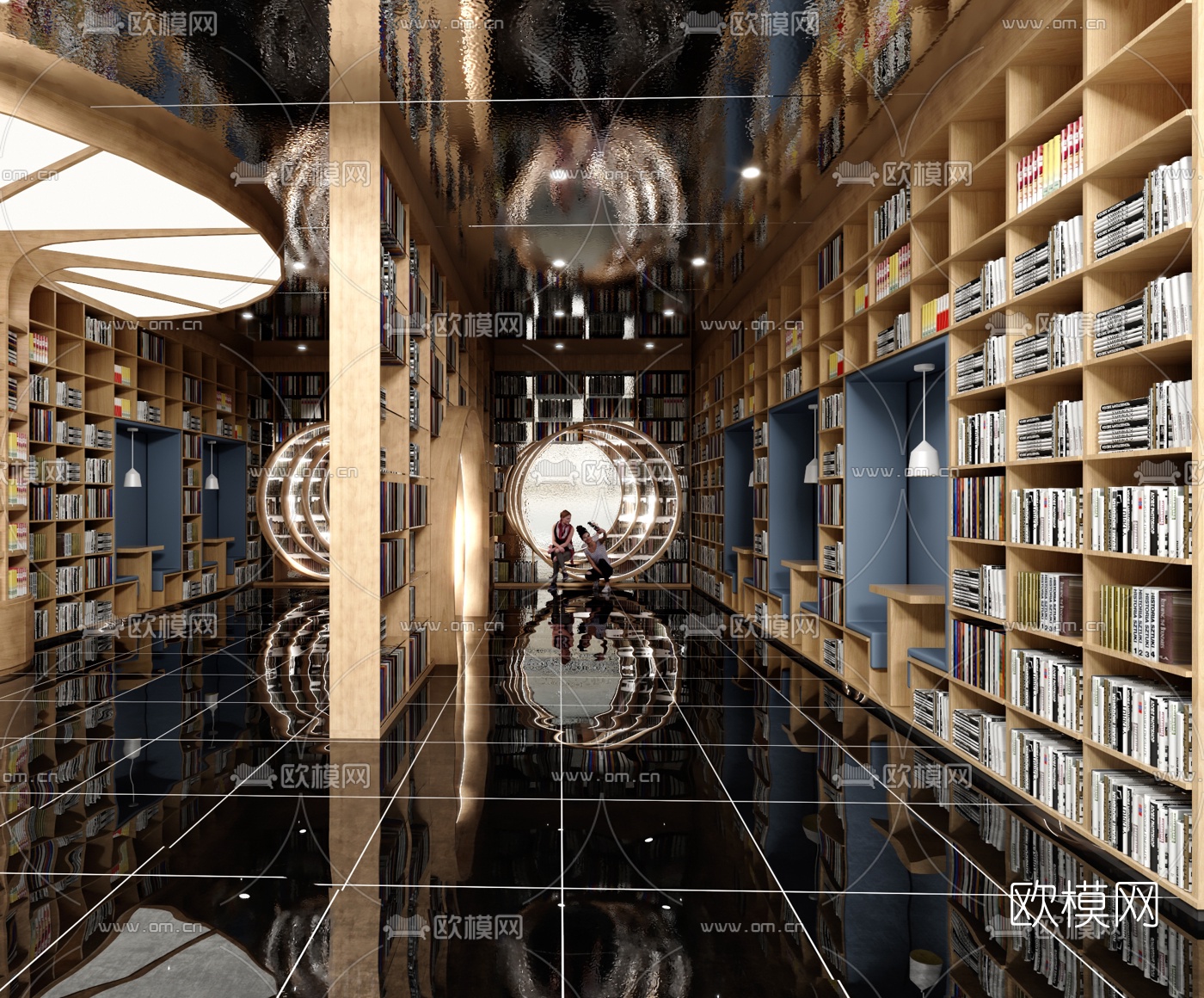 现代图书馆3d模型