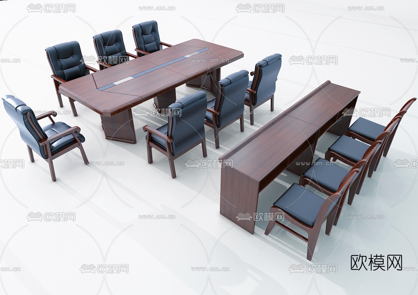 现代会议桌椅3d模型