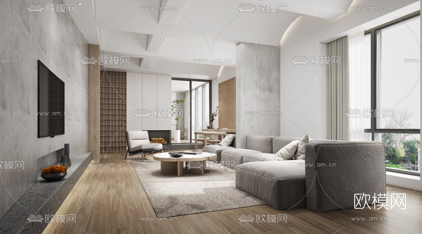 现代客厅3d模型
