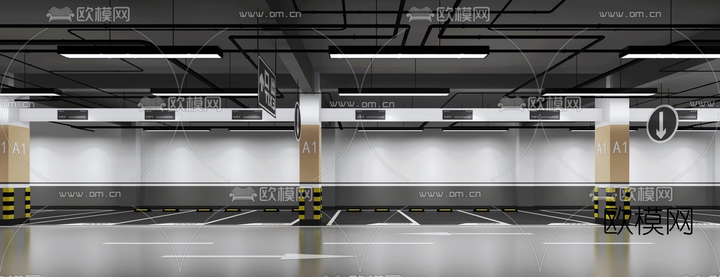 现代地下停车场3d模型