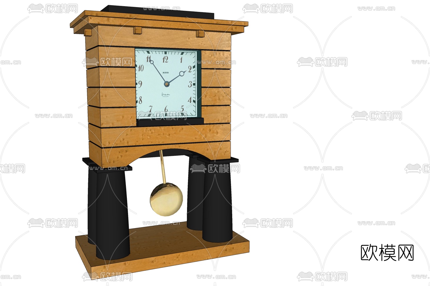 现代时钟免费su模型下载