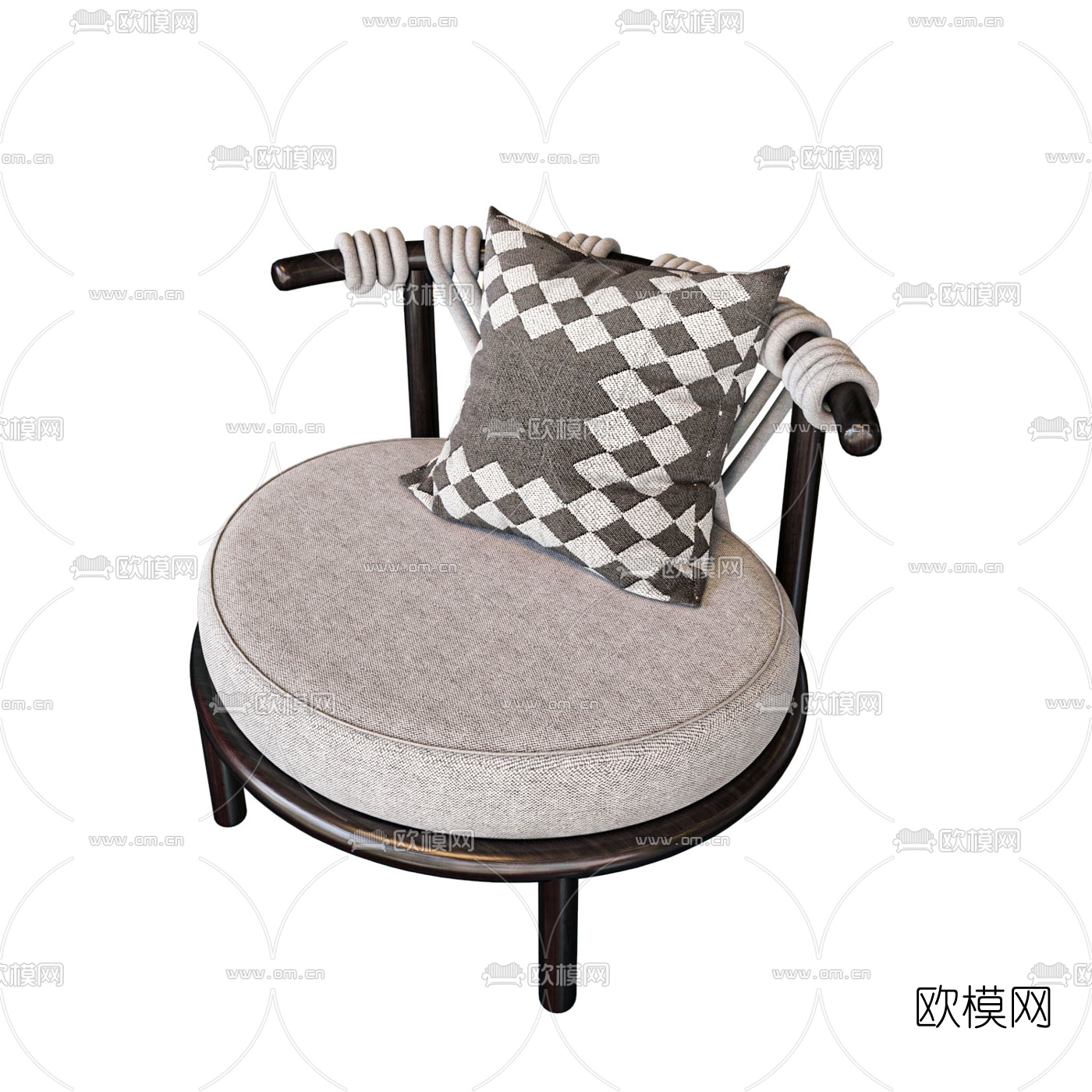 Cassina 现代布艺休闲椅3d模型下载（渲染图2）