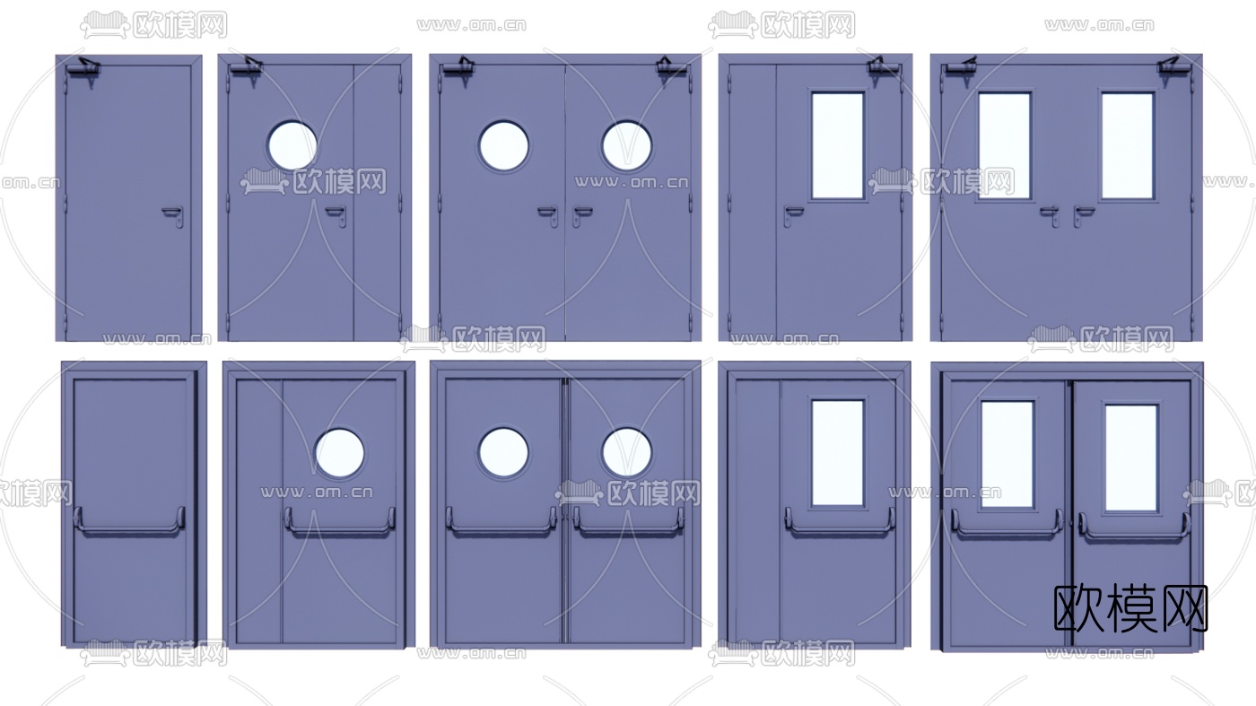 现代安全门 消防门su模型下载