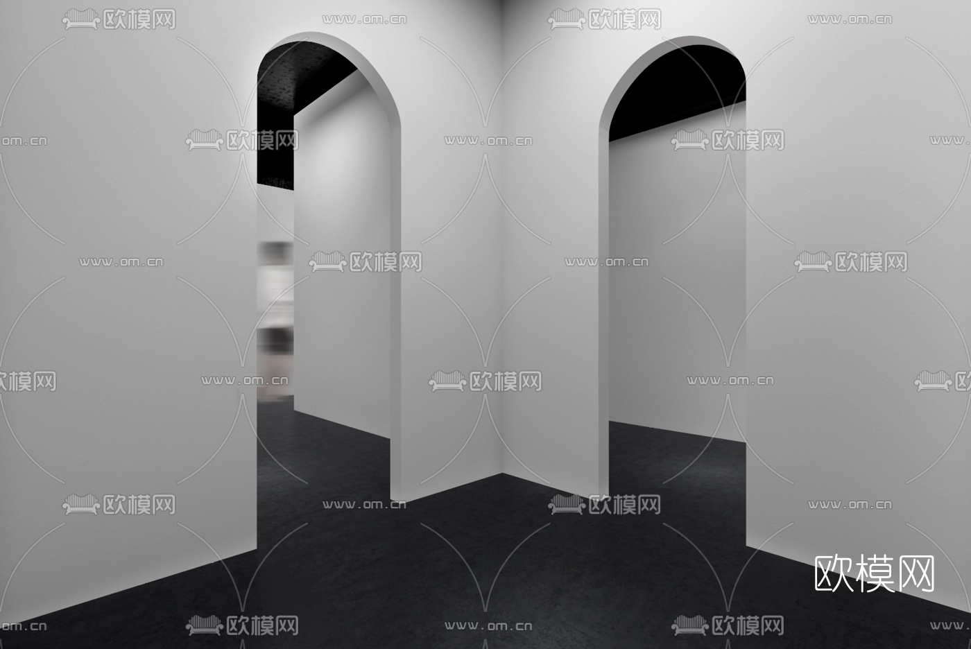 现代极简展厅3d模型