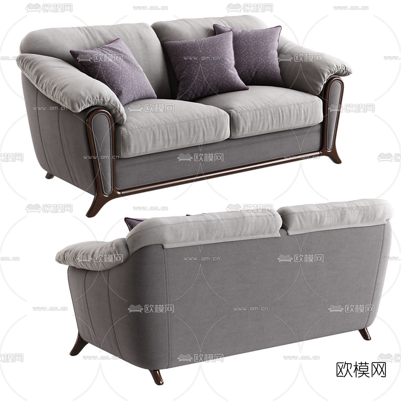 B&B Italia 现代布艺双人沙发3d模型下载