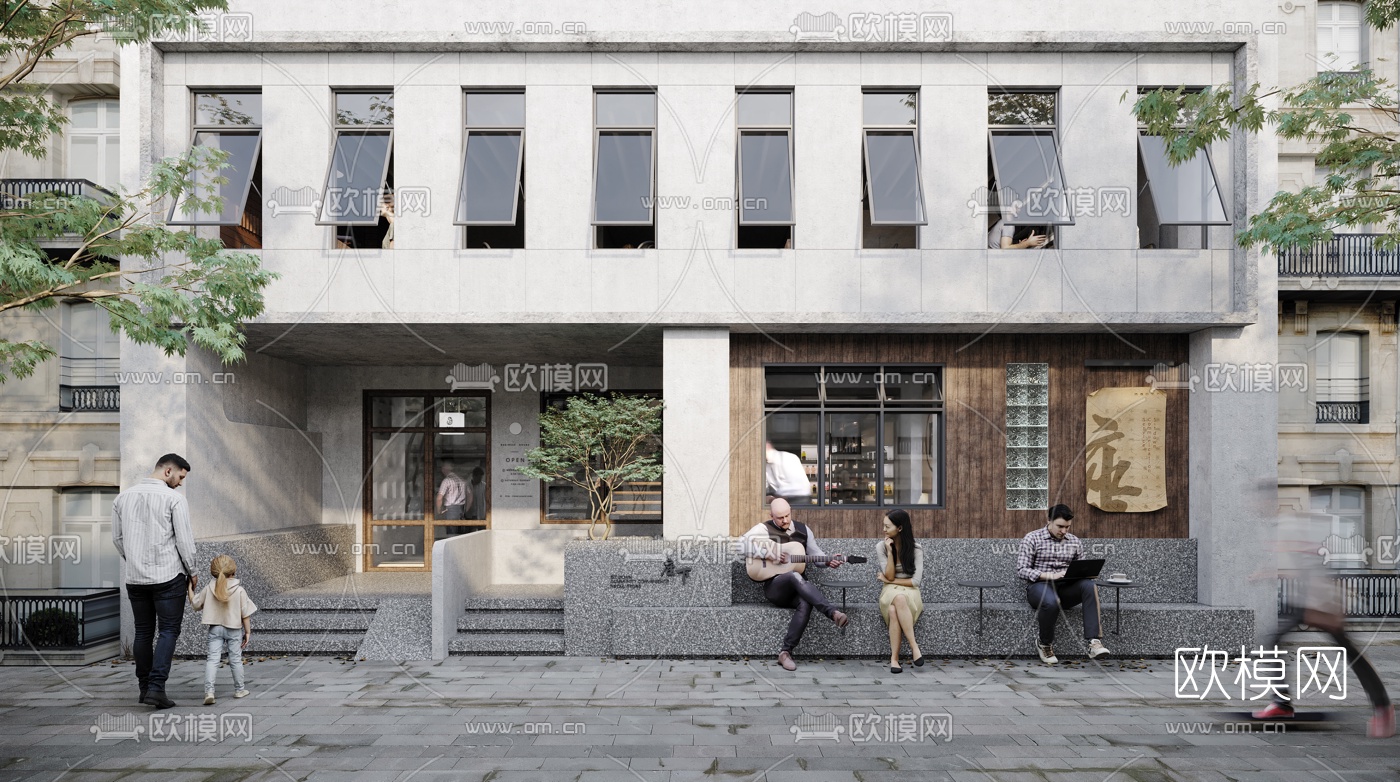 北欧咖啡厅3d模型下载（渲染图1）