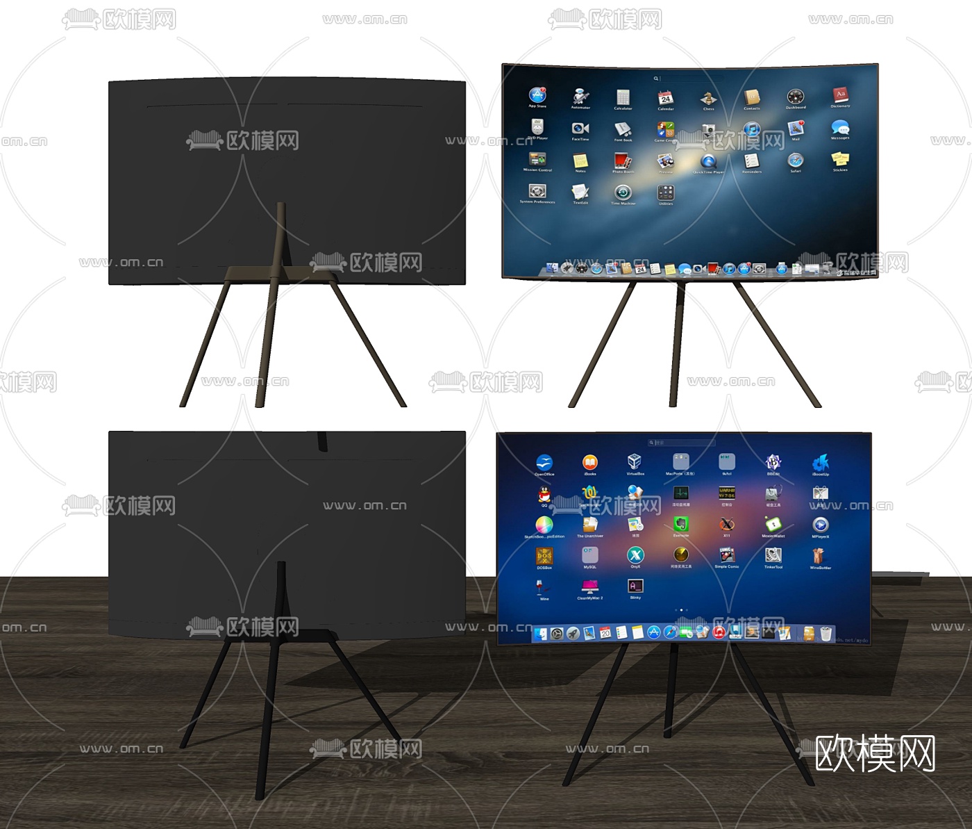 现代支架电视机su模型下载