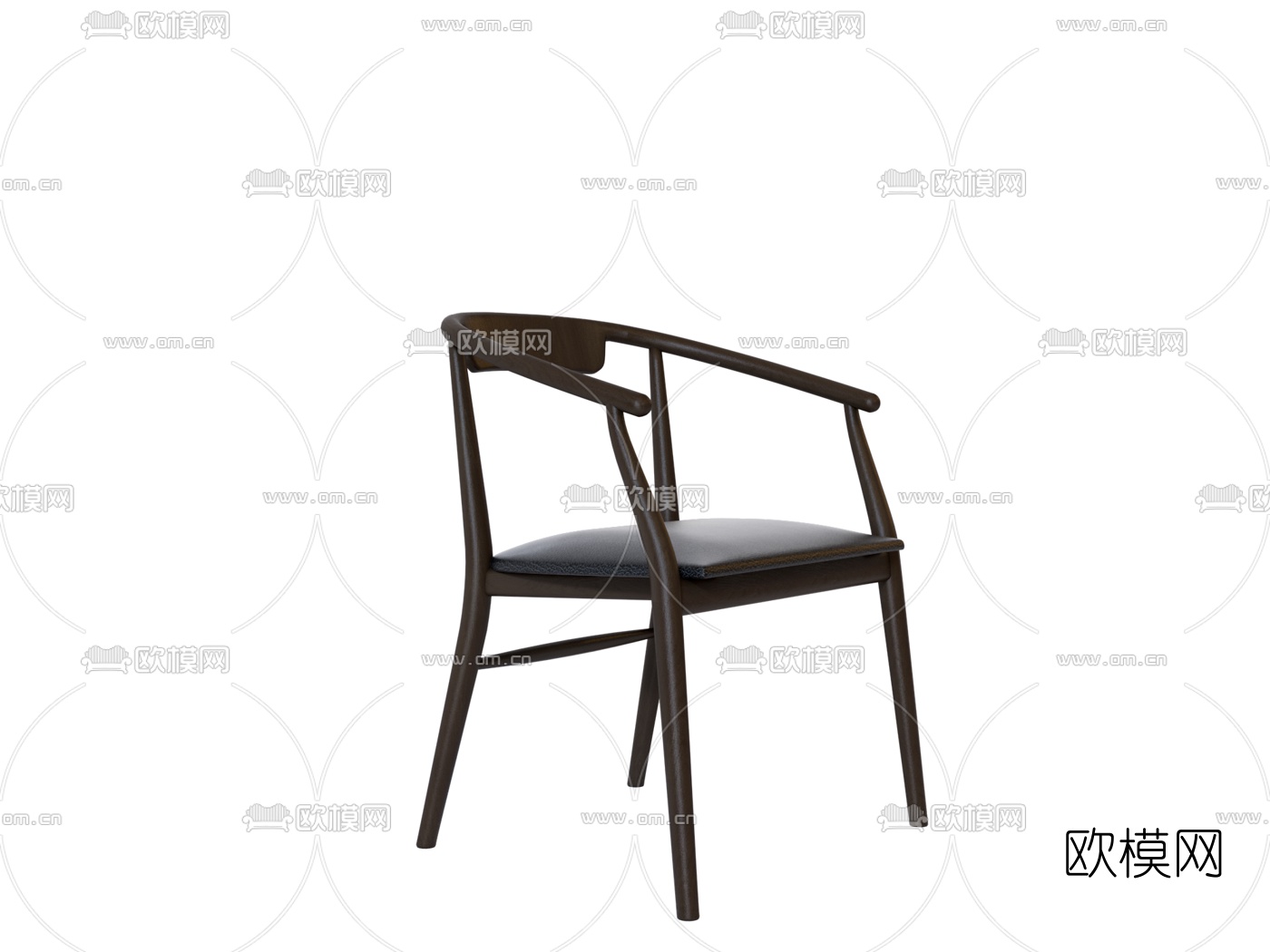 B&B Italia 现代皮革圈椅单椅3d模型下载（渲染图3）