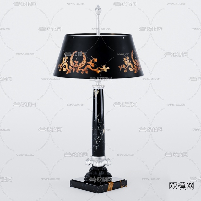 欧式台灯免费3d模型下载