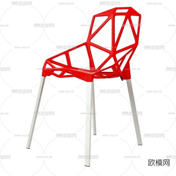现代金属单椅免费3d模型下载