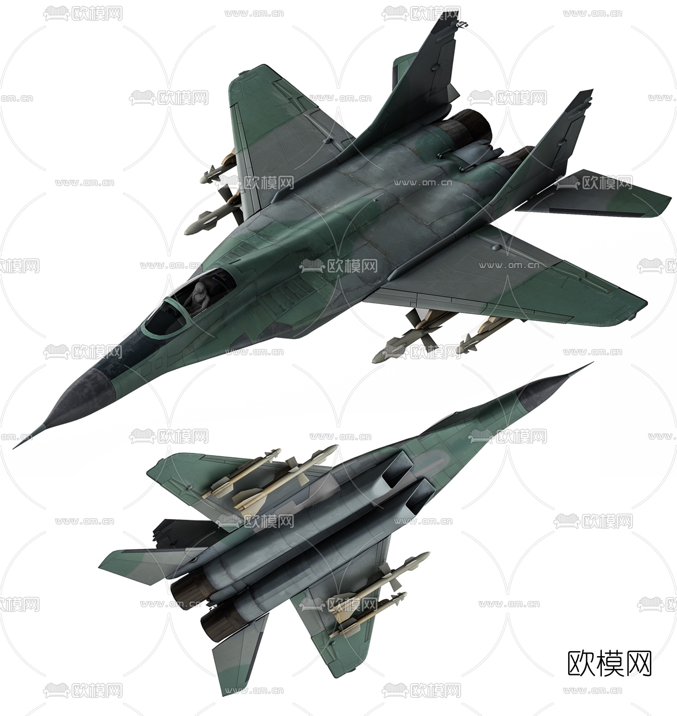 现代苏57战斗机航模玩具3d模型下载（渲染图1）