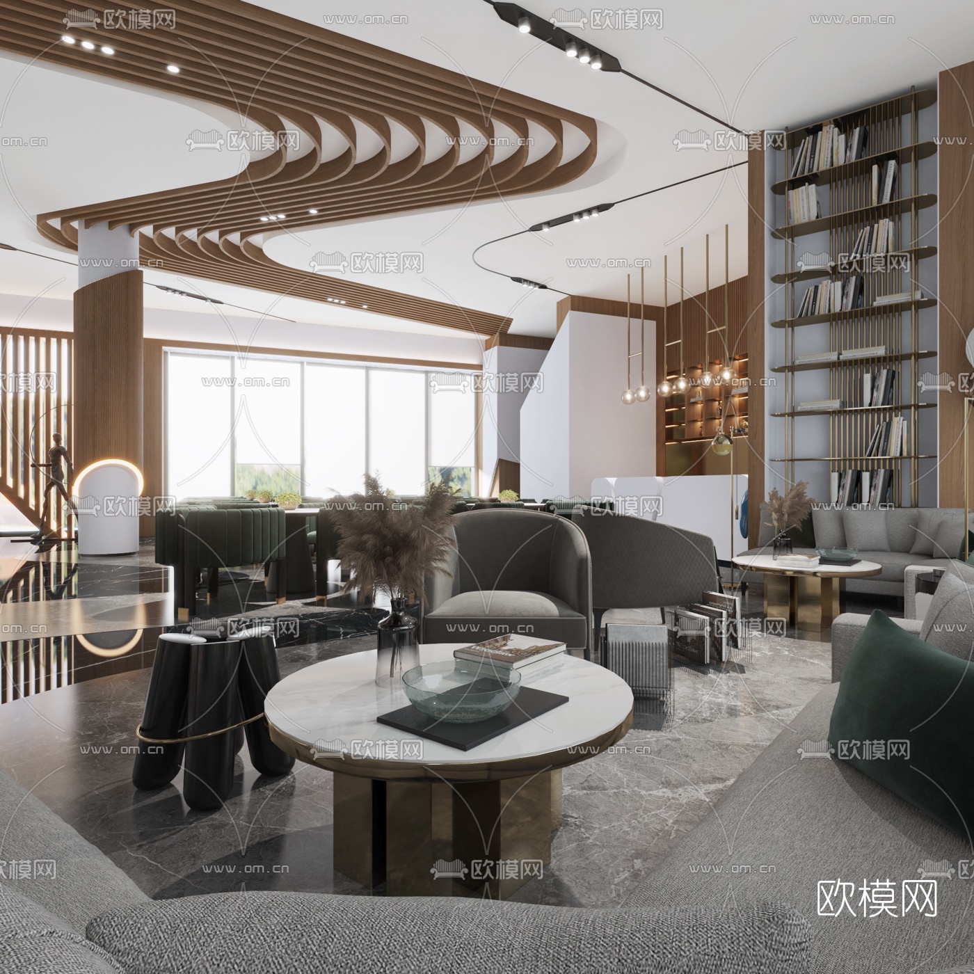 现代售楼部洽谈区3d模型
