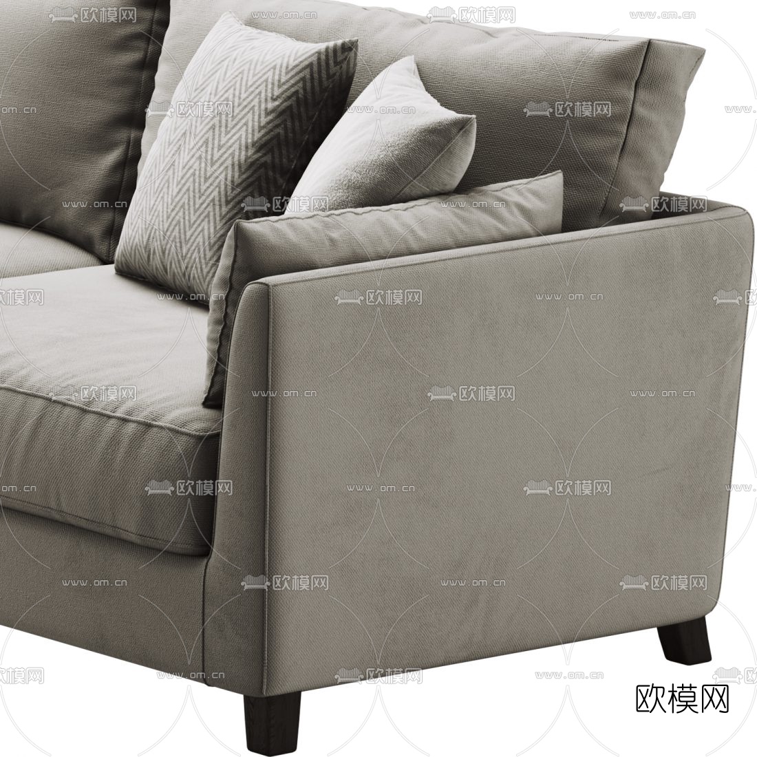 现代布艺双人沙发3d模型下载（渲染图3）