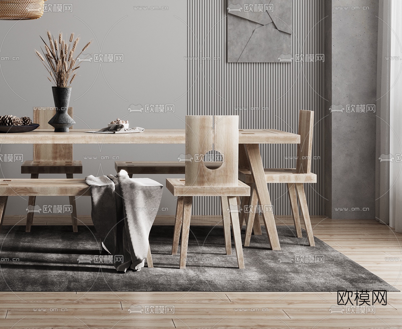 自然风餐厅3d模型下载（渲染图5）