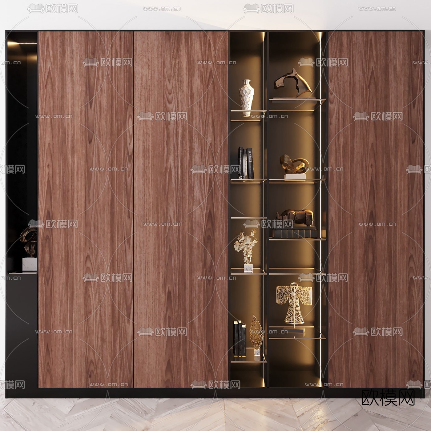 现代轻奢装饰柜3d模型下载