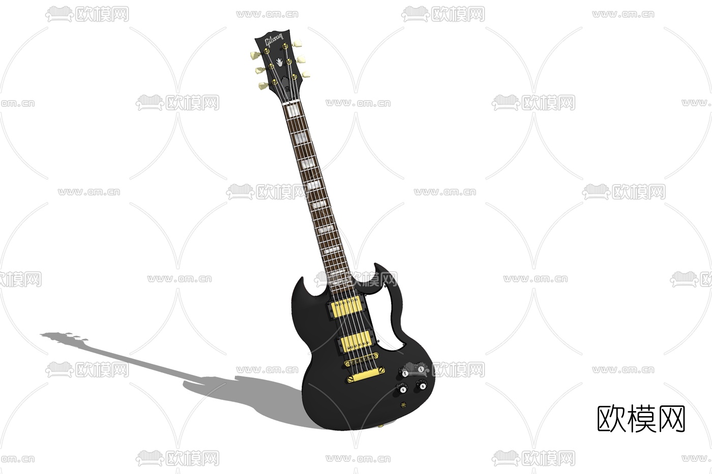 现代吉他免费su模型下载