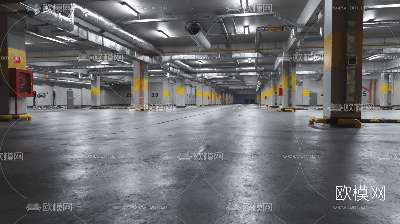 工业风地下停车场3d模型