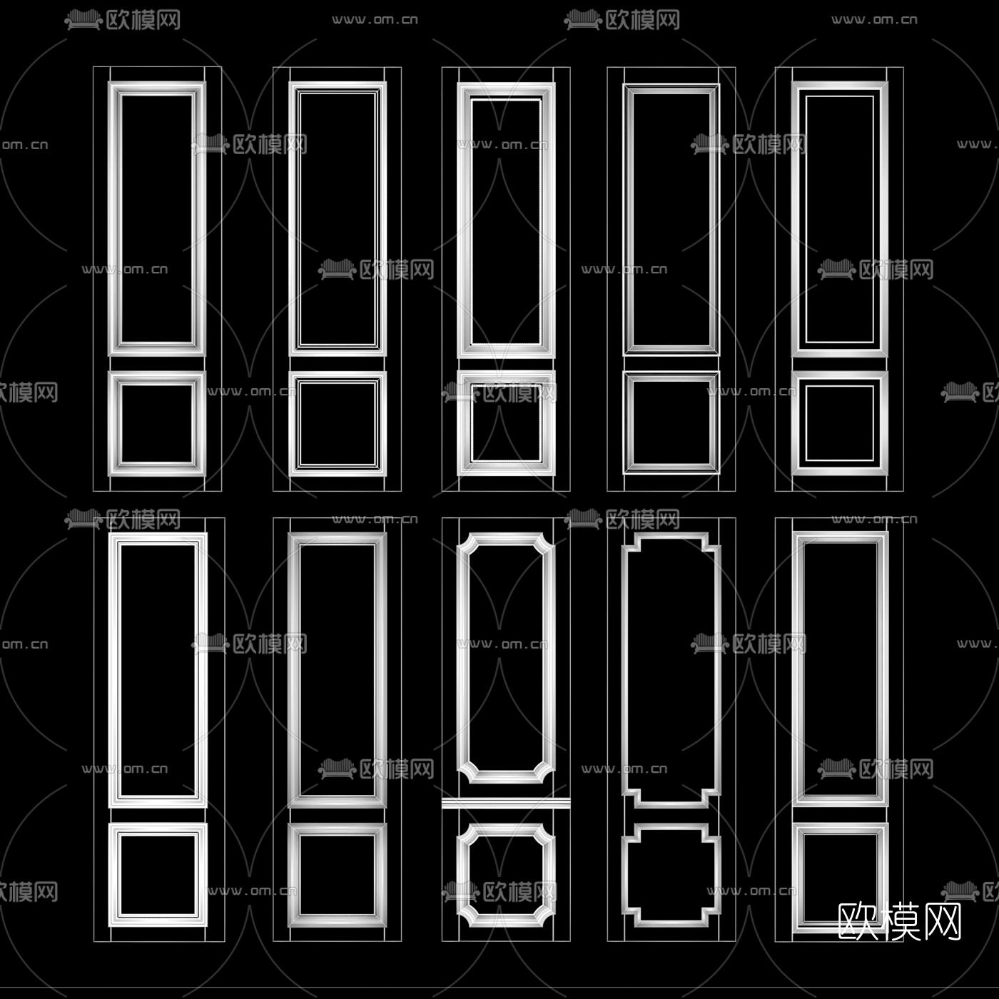 简欧护墙板3d模型