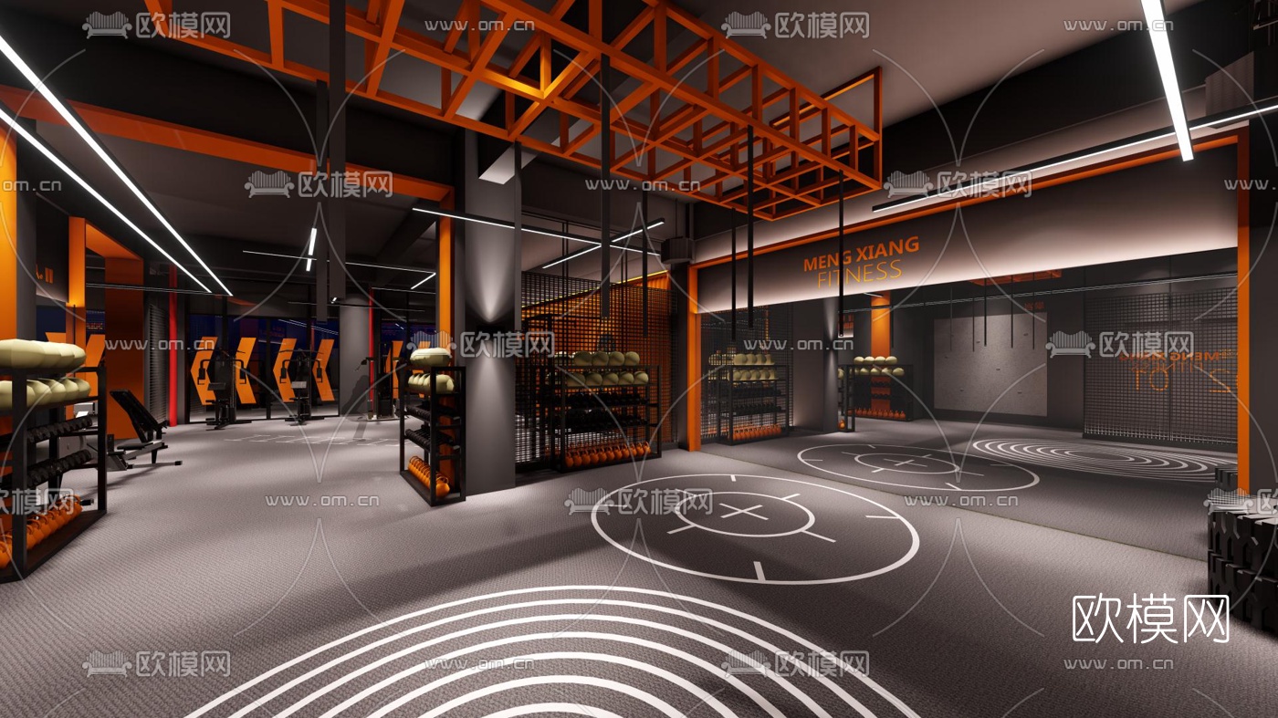 工业风健身房su模型下载（渲染图8）