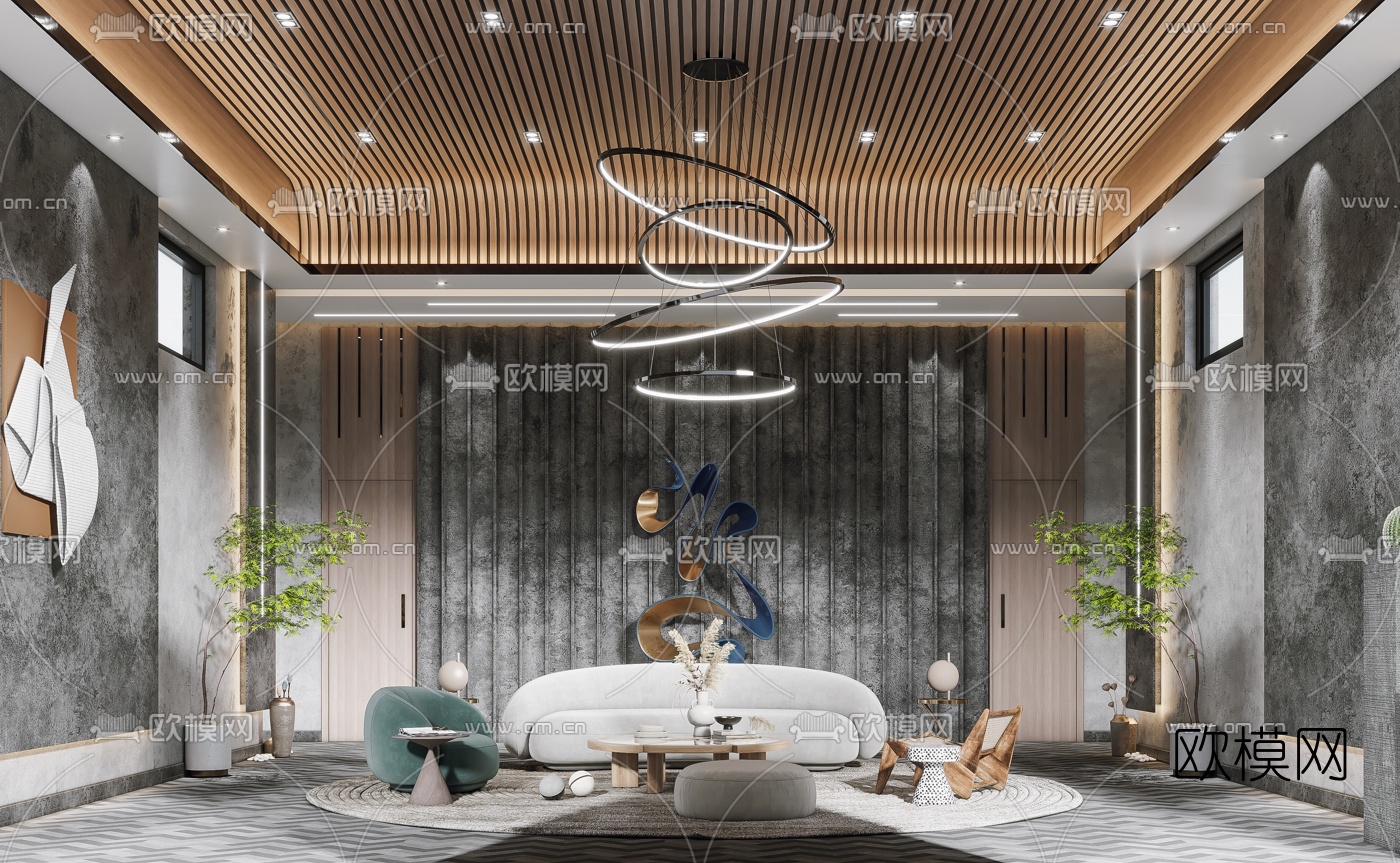现代酒店大堂走道3d模型