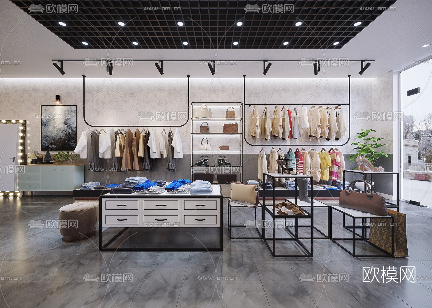 现代女装服装店3d模型