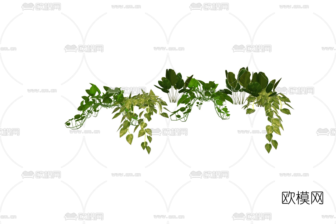 现代绿植藤蔓su模型