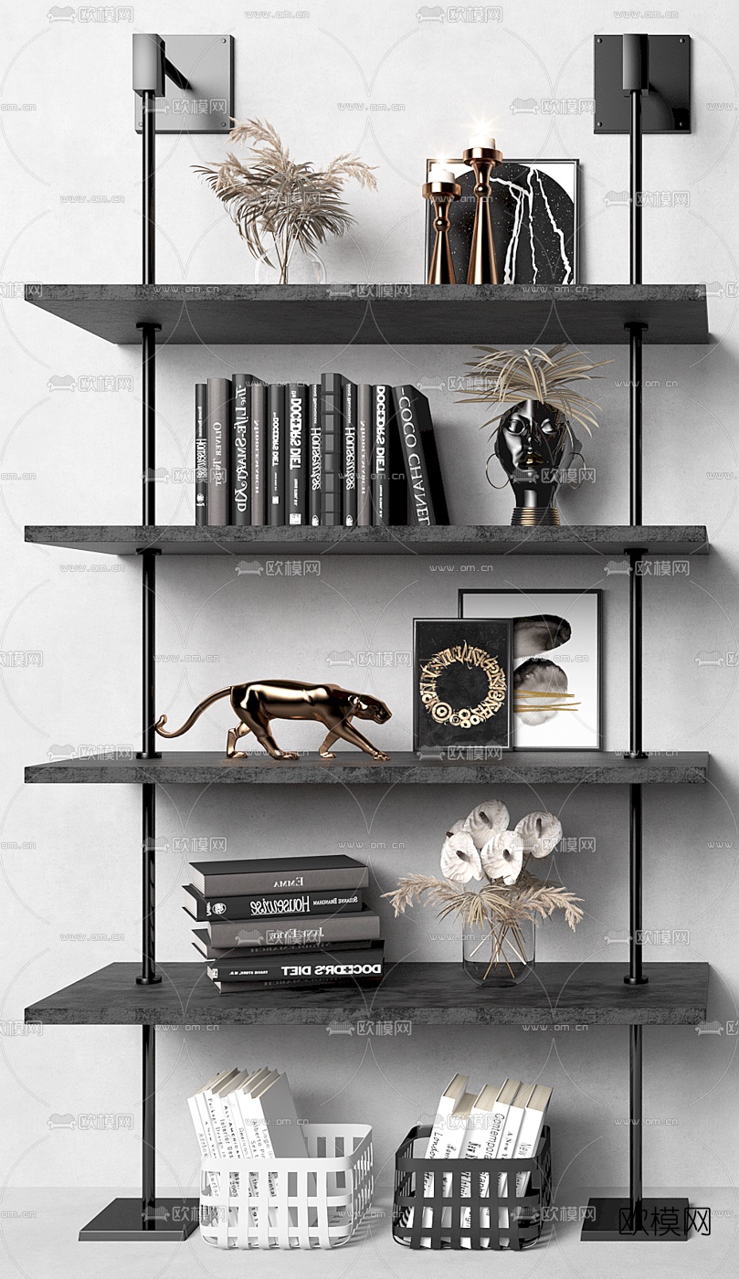 北欧花瓶摆件装饰架3d模型下载（渲染图3）