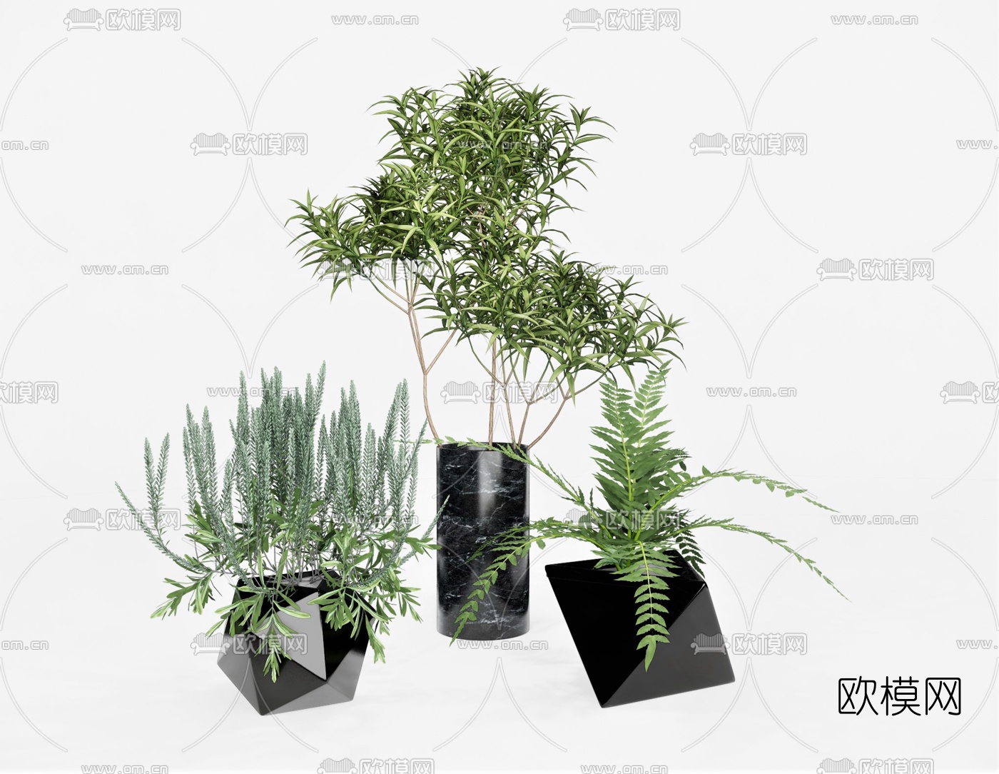 现代绿植盆栽su模型