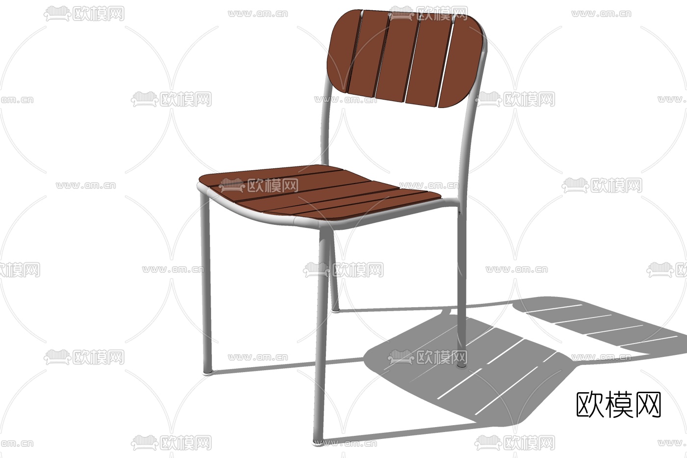现代实木单椅su模型下载