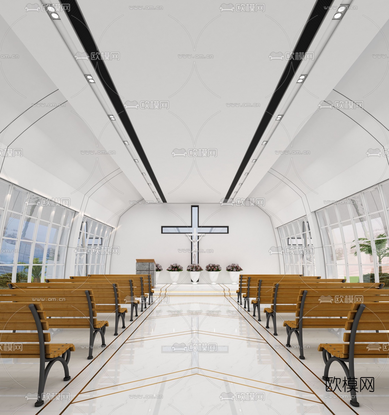 北欧教堂3d模型下载（渲染图1）