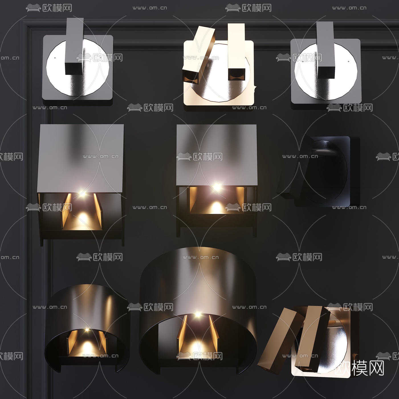 现代筒灯射灯3d模型