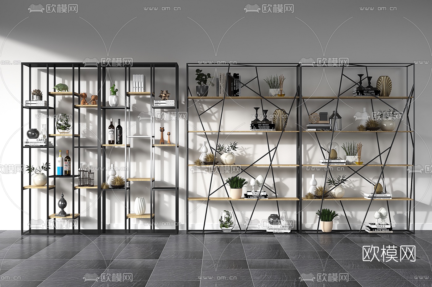 工业风铁艺装饰架3d模型
