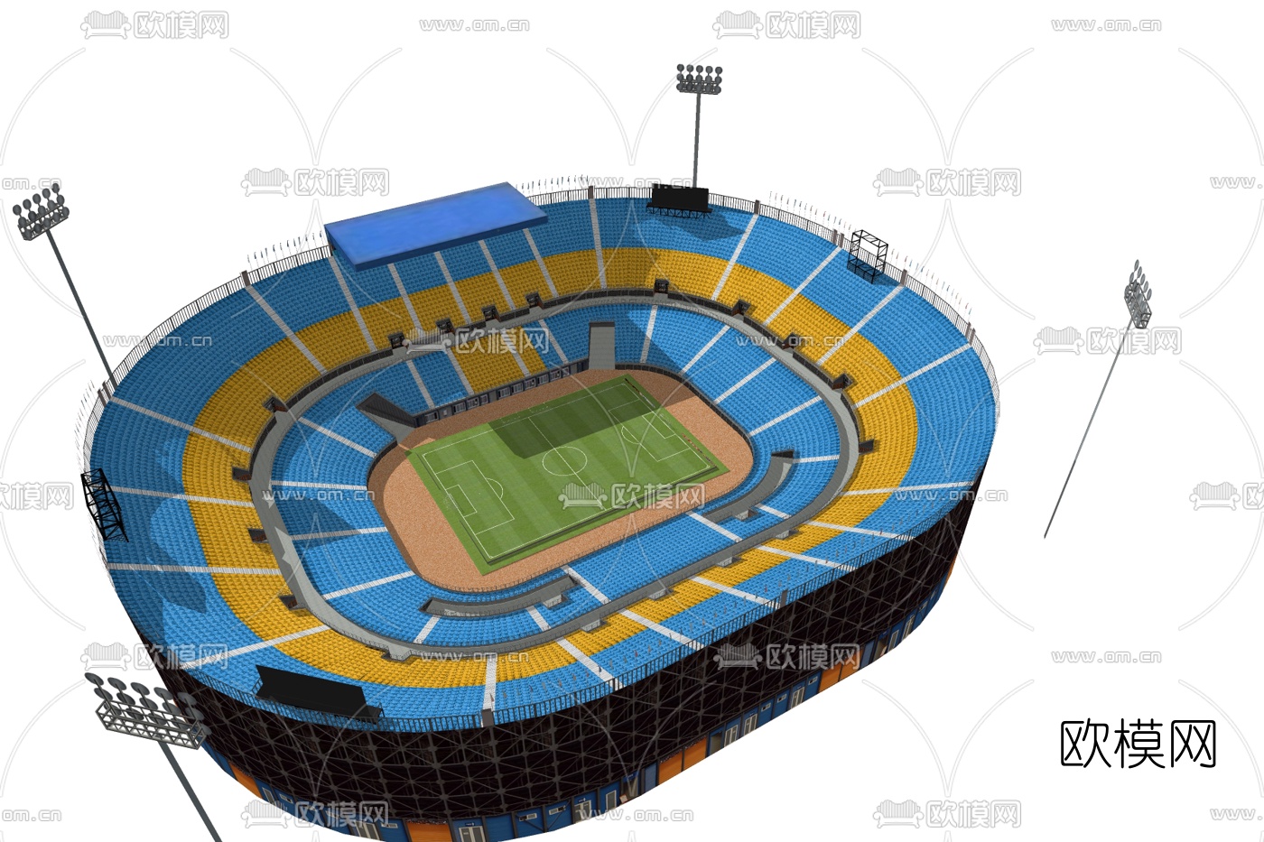 现代体育馆su模型下载