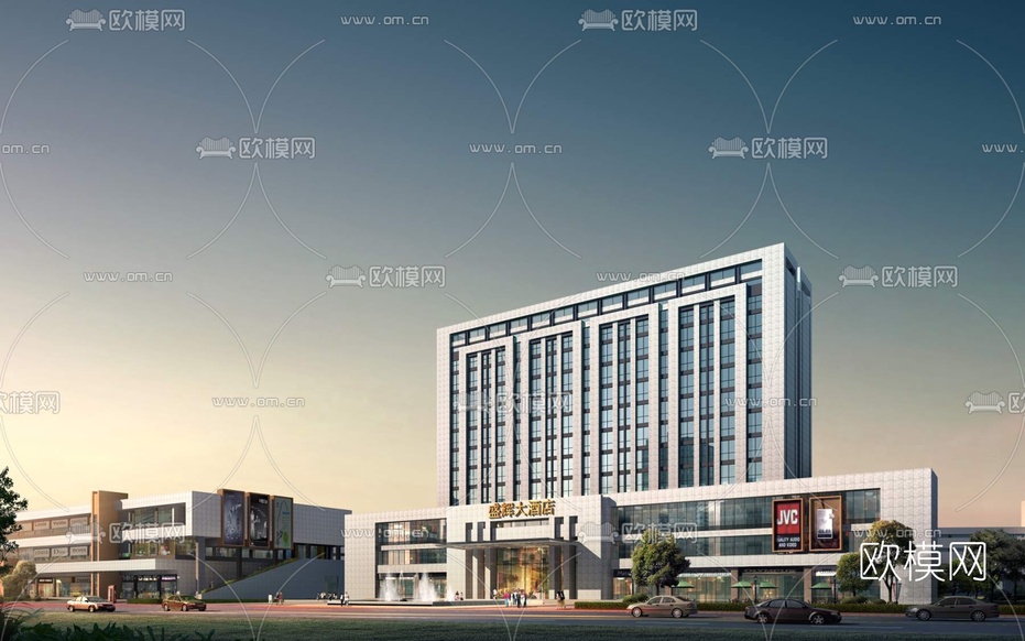 现代产业园鸟瞰规划3d模型下载(渲染图2)