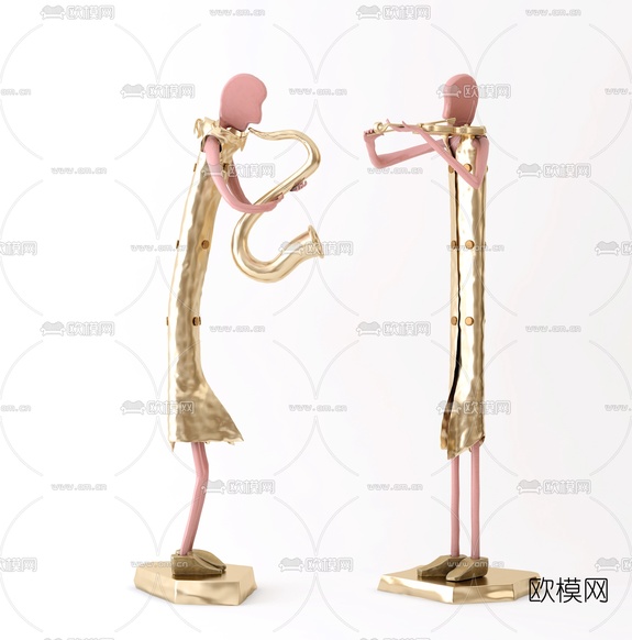 现代艺术人物雕塑3d模型下载