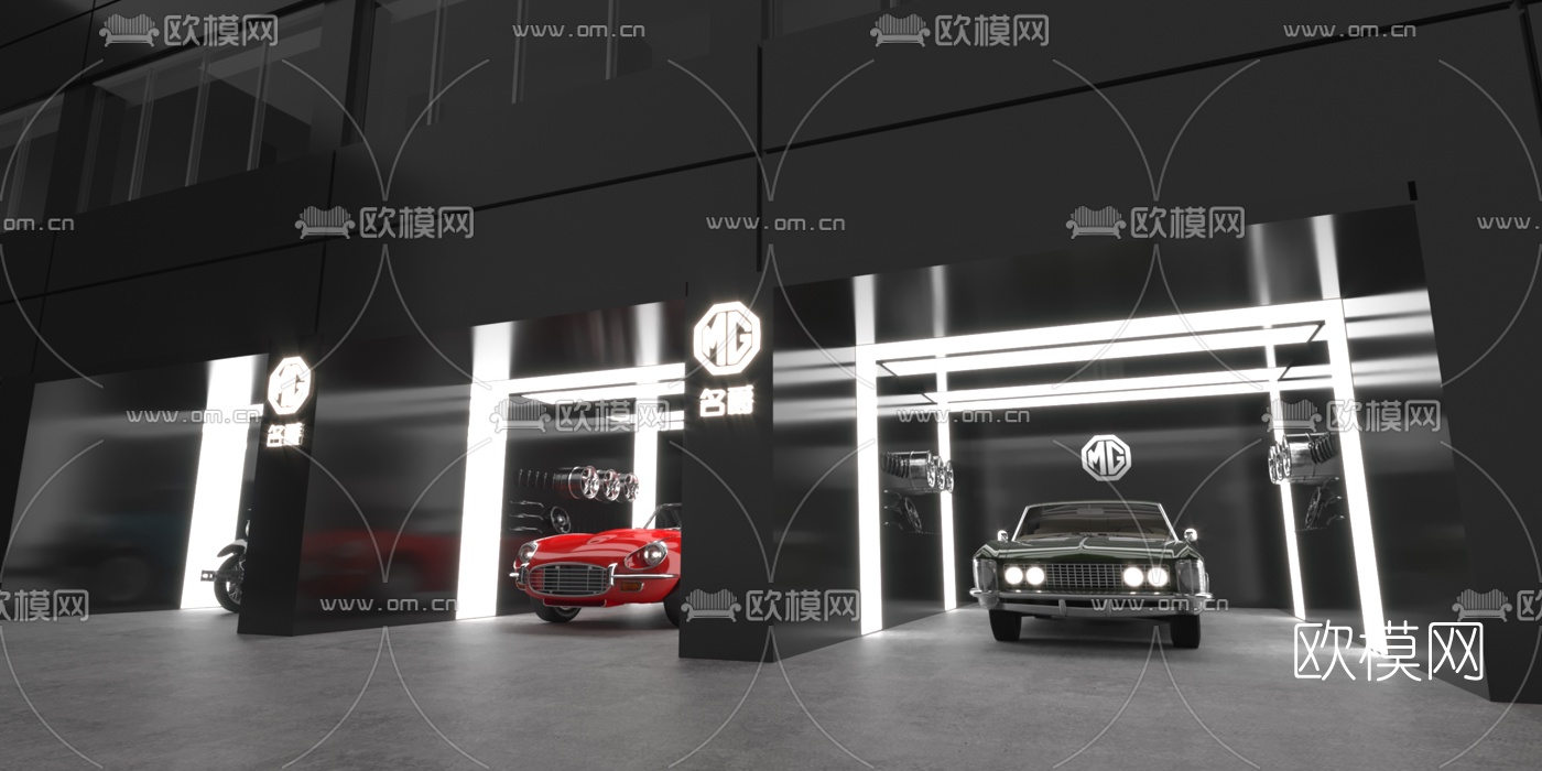 现代名爵汽车房汽车服务中心3d模型