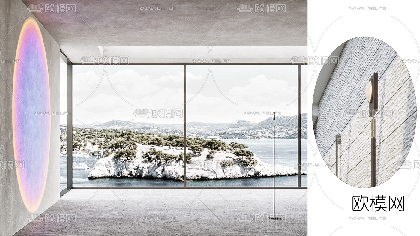 现代氛围灯落地灯3d模型下载（渲染图1）