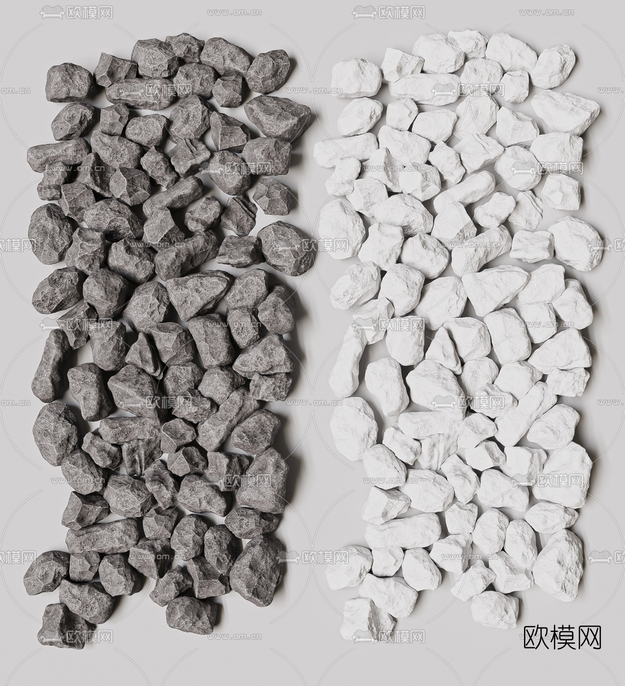 现代石头石块3d模型下载（渲染图3）