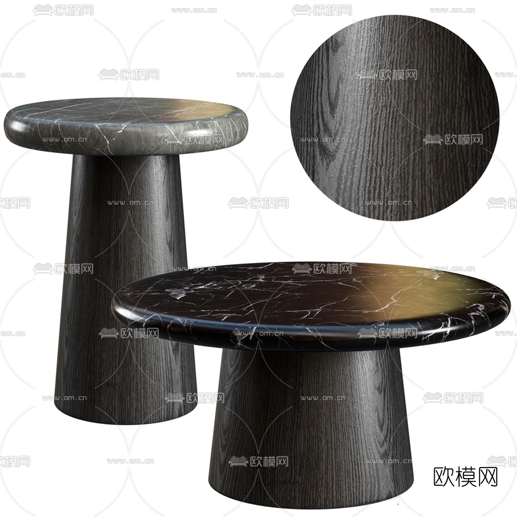 现代大理石圆几3d模型